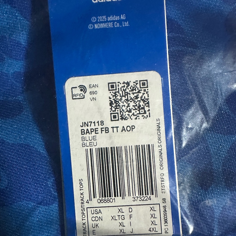 Adidas Bape Blue Tracktop jacket